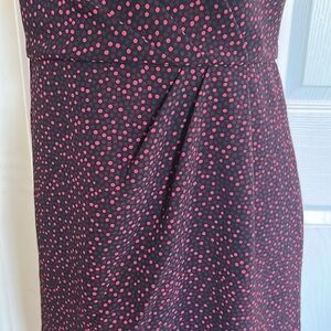 Ann Taylor Black and Pink Polka Dot Dress